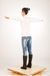 Whole Body Woman T poses Casual Slim Studio photo references